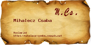 Mihalecz Csaba névjegykártya