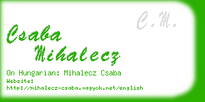 csaba mihalecz business card